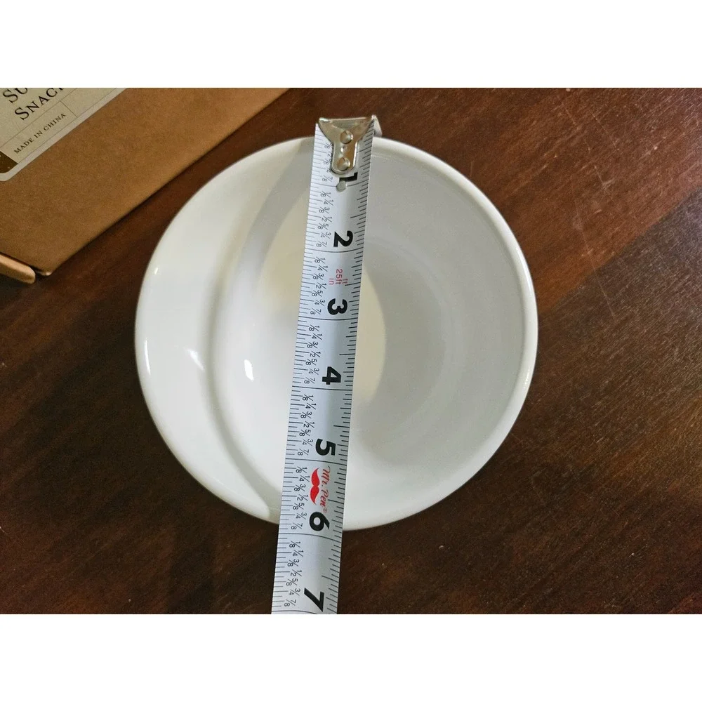 Longaberger Sunny Day Snack Bowl White Multi-Color Striped Pottery